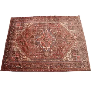 Persian Heriz rug with a wool pile providing exceptional comfort and durability