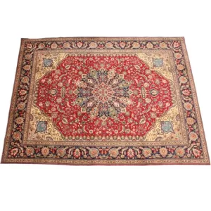 Exquisite handmade Persian Tabriz carpet with intricate floral design