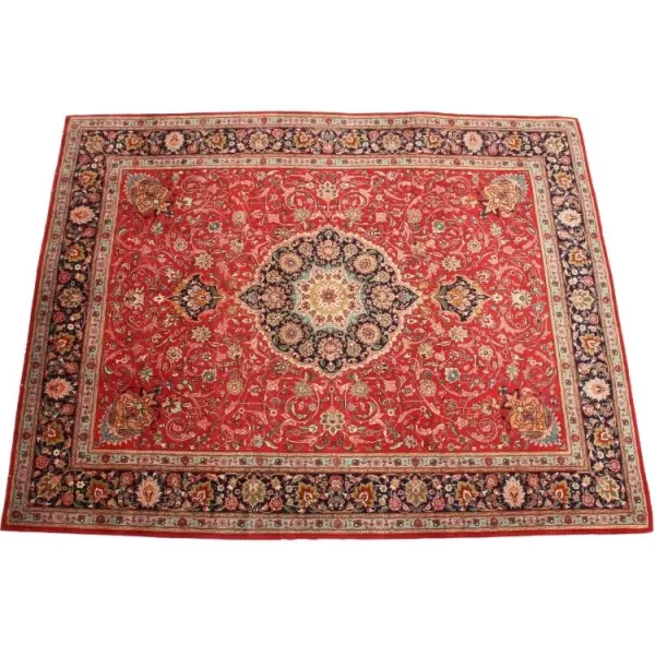 Authentic handmade Tabriz rug with classic medallion design