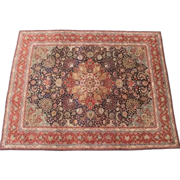 Handmade Persian Tabriz carpet with intricate knotting