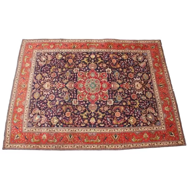 Eye-catching Persian Tabriz carpet with bold patterns