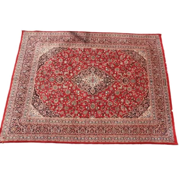 Persian Kashan rug, traditional medallion design, elegant and sophisticated