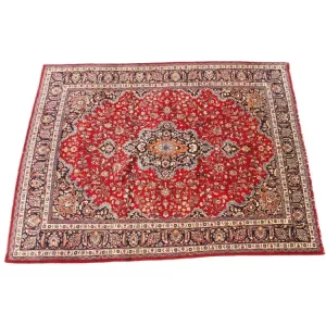 Traditional Persian rug, Mashad style, wool pile, elegant and durable