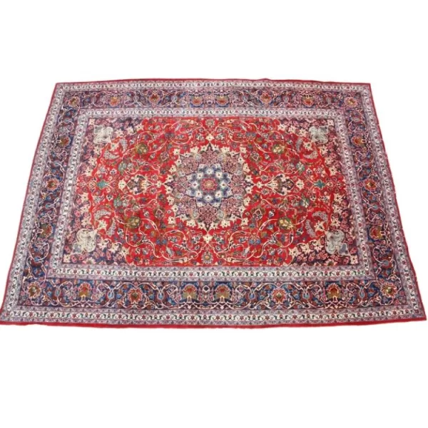 Luxurious Mashad carpet, living room, bedroom, dining room, area rug.