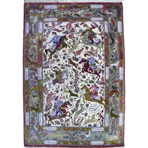 Handmade Persian Qom Silk Rug: Luxurious Bradran Craft