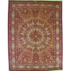 Persian Luxury Qom Silk Rug by Bradran: Handcrafted Excellence