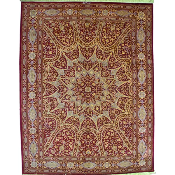 Persian Luxury Qom Silk Rug by Bradran: Handcrafted Excellence