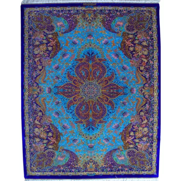 Luxury Qom Silk Rug: Bradran’s Handcrafted Persian Treasure