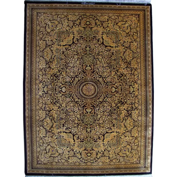 Opulent Handmade Persian Qom Silk Rug by Bradran