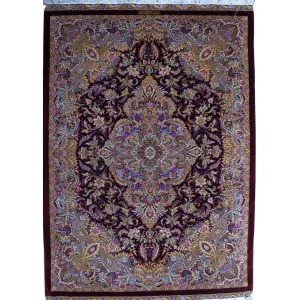 Handmade luxury rug featuring Persian artistry in silk