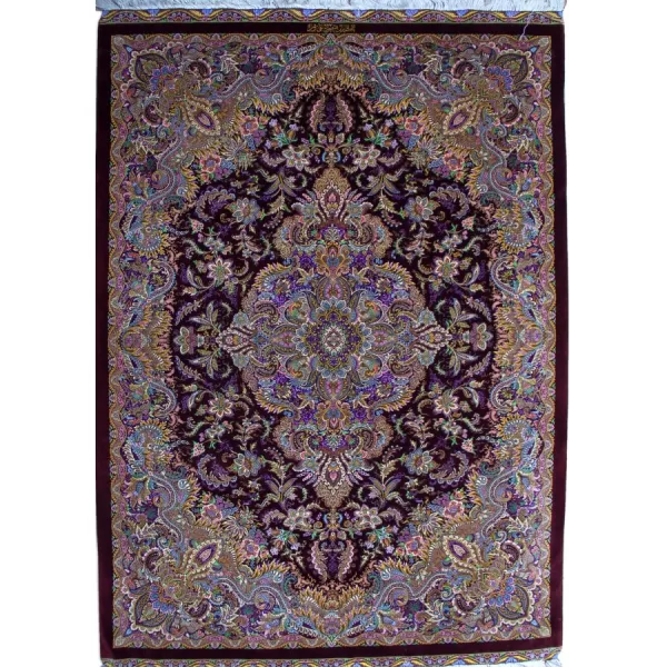 Handmade luxury rug featuring Persian artistry in silk