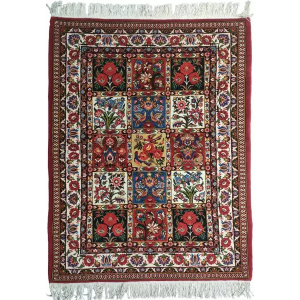 Handmade Persian Tribal Bakhtiari Rug with vibrant patterns