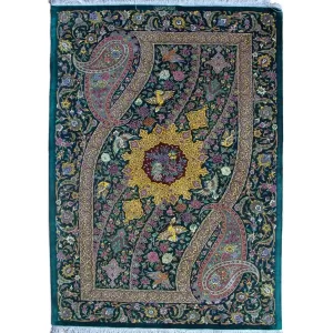 Elegant Persian Qom Silk Rug - Handcrafted Masterpiece