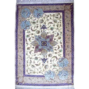 Handwoven Persian Qom Silk Rug - Ultimate Luxury