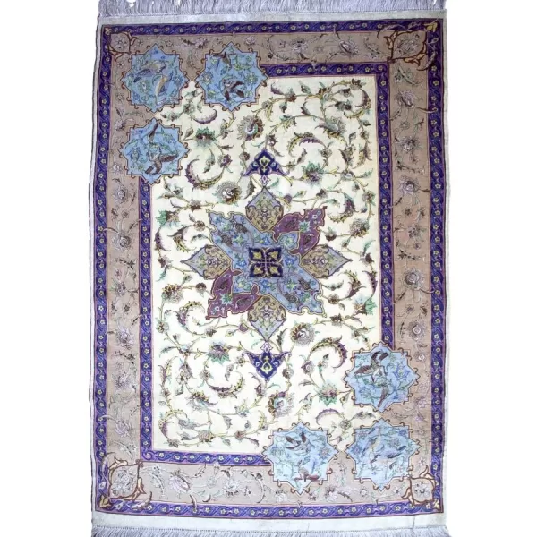 Handwoven Persian Qom Silk Rug - Ultimate Luxury