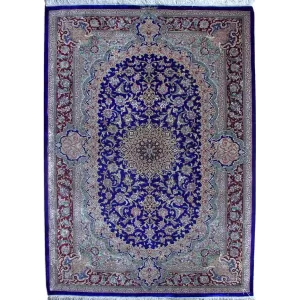 Authentic Persian Qom Silk Rug - Luxurious and Handmade