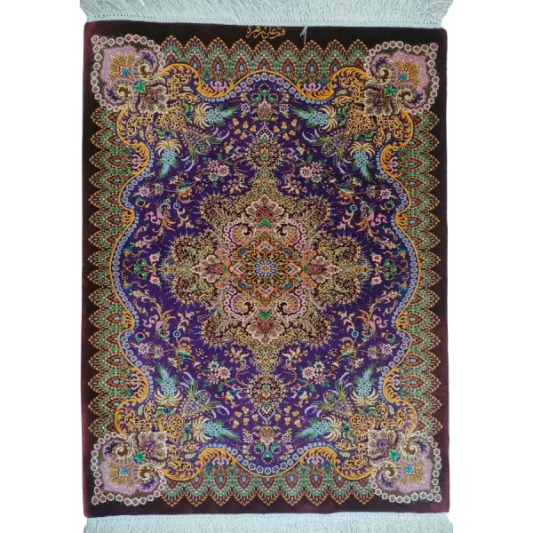 Luxury Handmade Persian Silk Rug from Qom