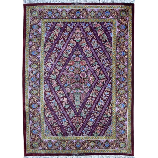 Elegant Handmade Qom Silk Rug – Persian Carpet Mastery