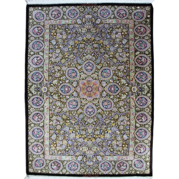 Opulent Handmade Persian Qom Silk Rug by Bradran