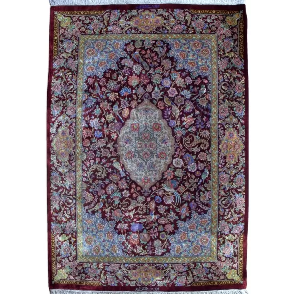 Elegant Qom Silk Rug – Handcrafted by Bradran Persian Carpets