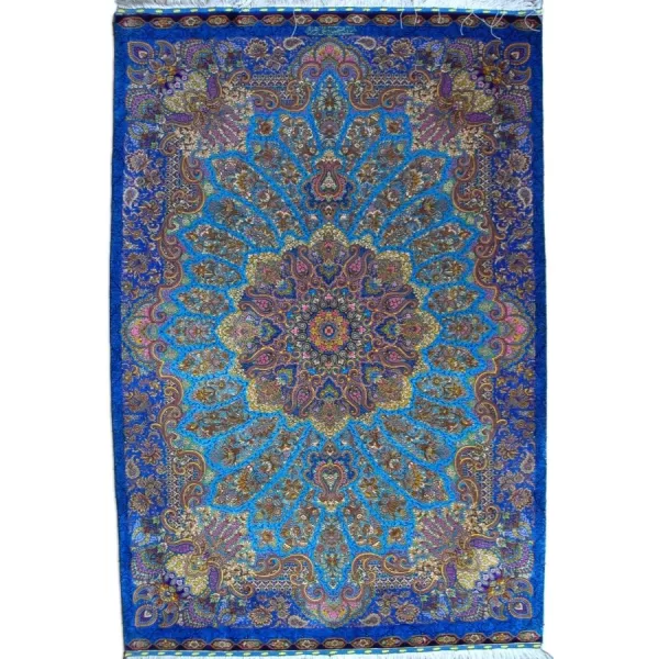 Stunning Handmade Qom Silk Rug – Persian Luxury