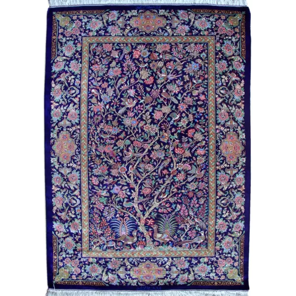 Luxurious Handmade Qom Silk Rug by Bradran Persian Carpets