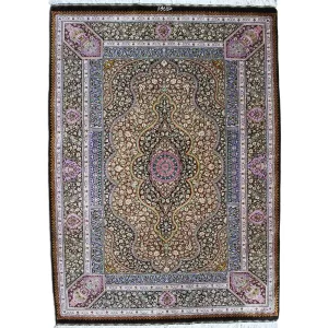 Authentic Handwoven Persian Qom Silk Rug