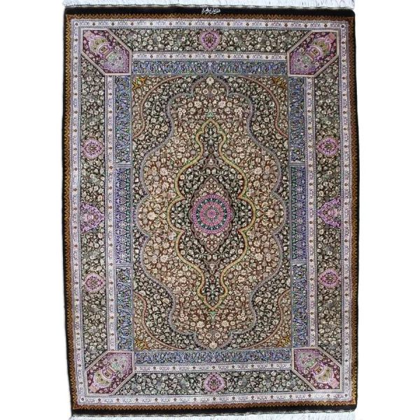 Authentic Handwoven Persian Qom Silk Rug