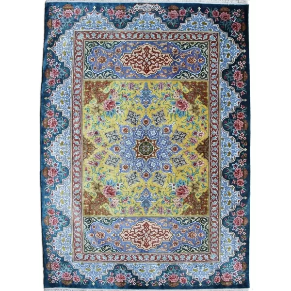 Luxurious Handmade Persian Qom Silk Rug