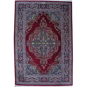 Exquisite Handwoven Persian Qom Silk Rug