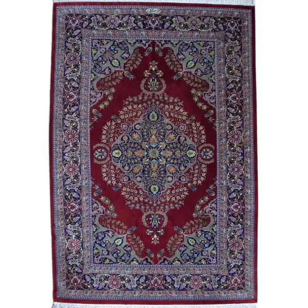 Exquisite Handwoven Persian Qom Silk Rug