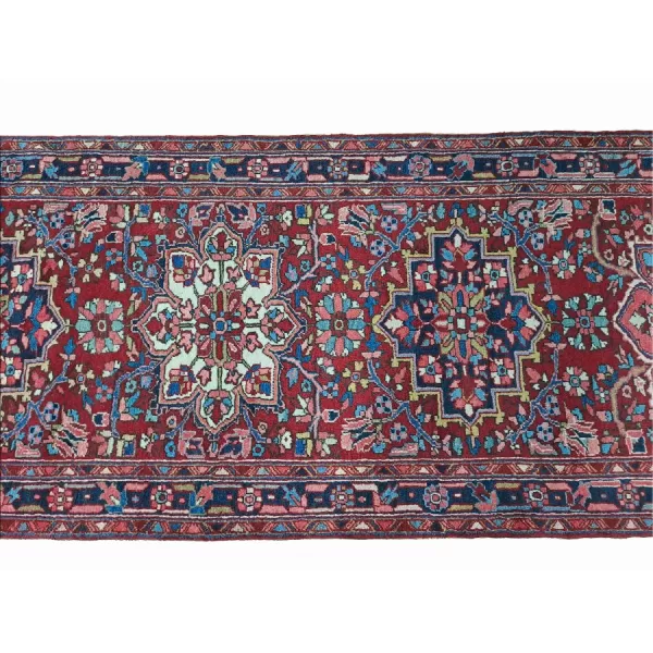 Close-up view of the intricate design of the Handmade Persian Karaja Runner.