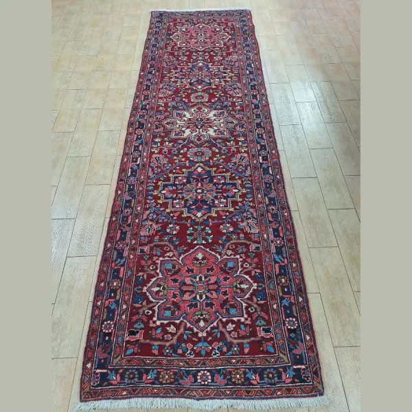 Full view of Handmade Persian Karaja Runner showcasing its intricate geometric patterns