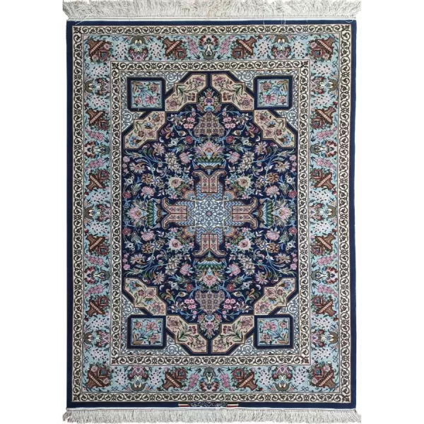 levate your home decor with this stunning handmade Isfahan rug featuring rich colors.