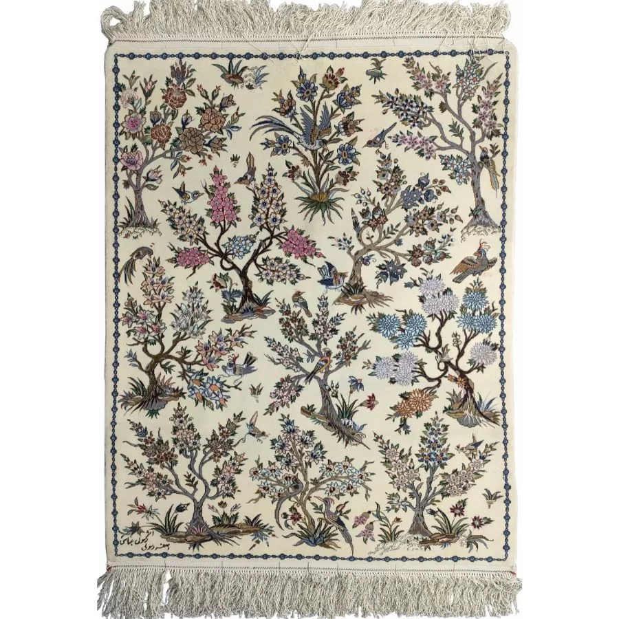 Classic Persian Nain carpet, traditional design, rich colors, handmade craftsmanship