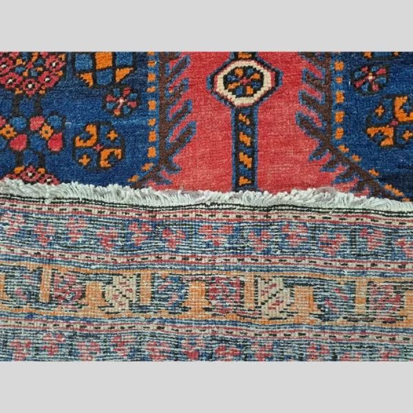 Detailed view of knot count and weaving style in the Persian Hamadan Runner