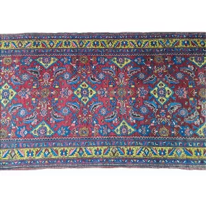 Close-up image showcasing the fine details in the Persian Hamadan Runner.