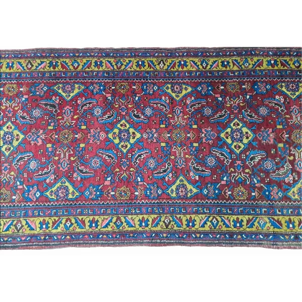 Close-up image showcasing the fine details in the Persian Hamadan Runner.