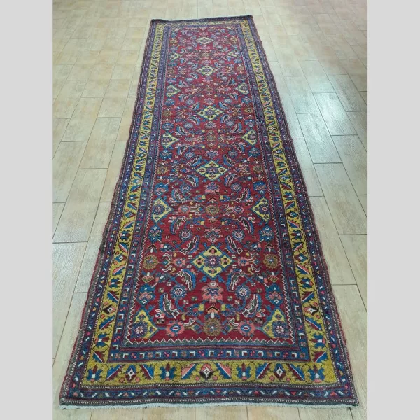 Complete view of the Handwoven Persian Hamadan Runner available at Bradran Persian Carpet