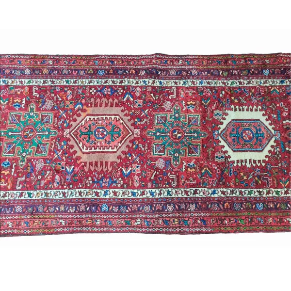 Detailed view of the vibrant colors and design of the Persian runner.