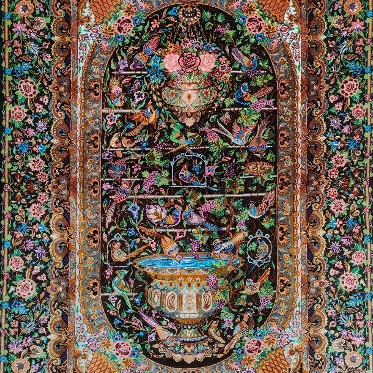 Handmade Persian Qom Silk – Masterpiece - Image 3